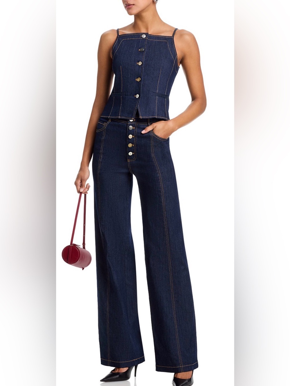 Cinq a Sept Button Front Francine Jeans in Indigo